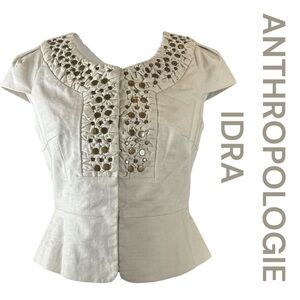ANTHROPOLOGIE IDRA Nailhead Jacket/Vest, Size XS.